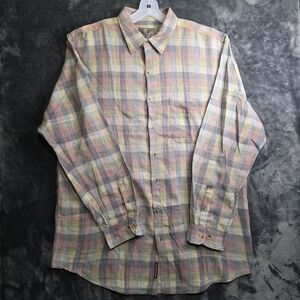 The Territory Ahead windowpane plaid Mens Dress Shirt Size XLT 100% cotton